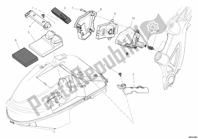 All parts for the Engine Control Unit of the Ducati Diavel Carbon Brasil 1200 2012